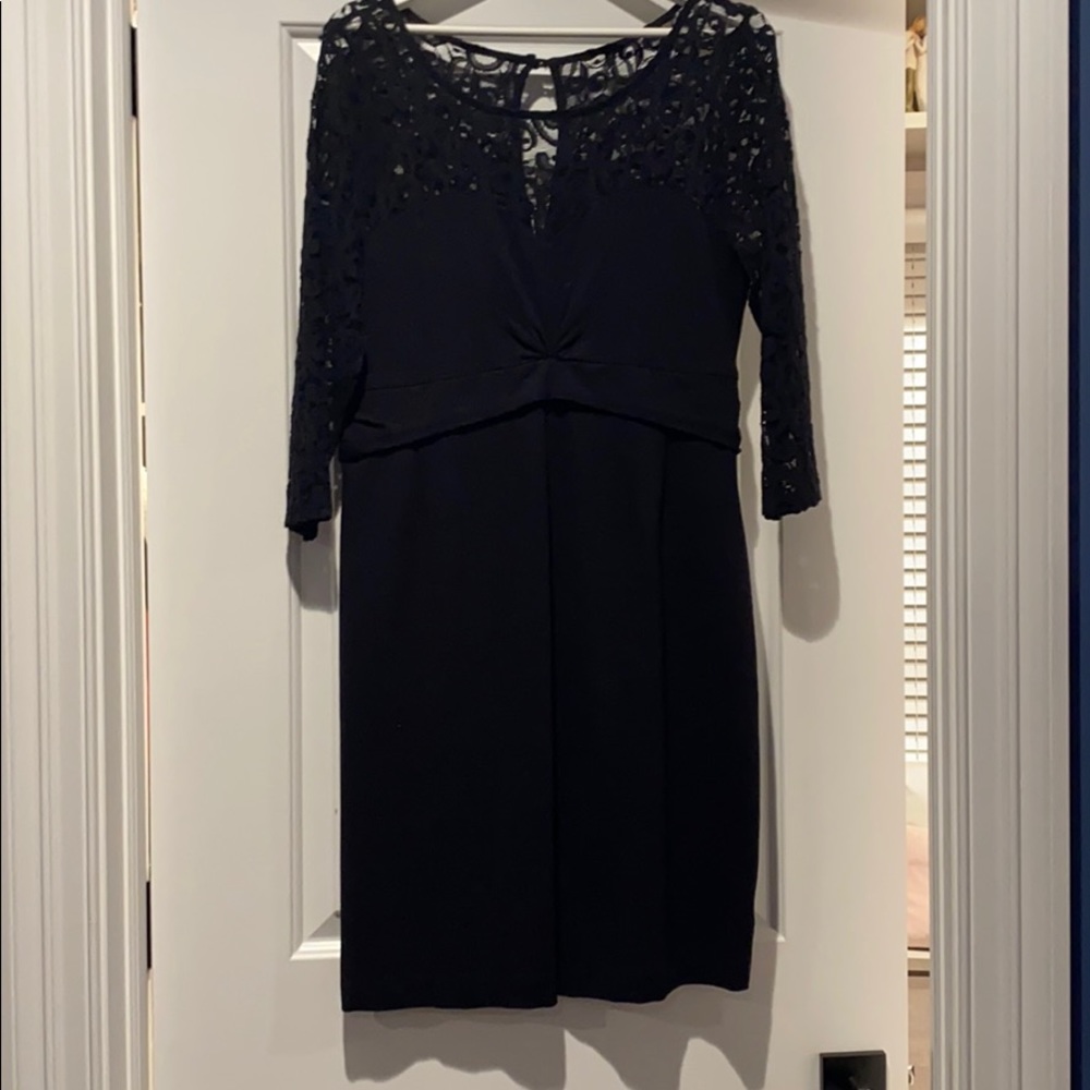 Lace top and sleeve maternity dress